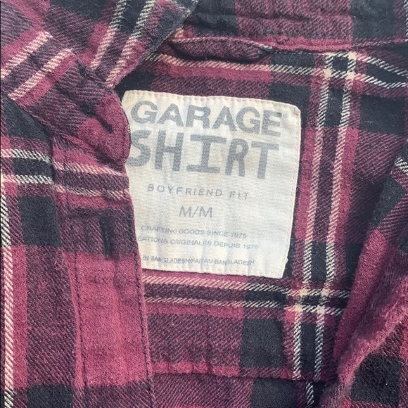 Garage maroon plaid shacket top - Picture 2 of 2